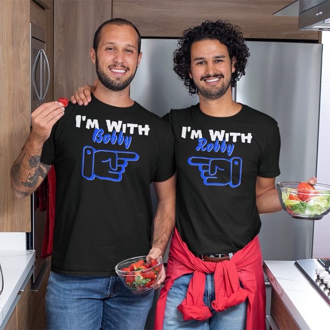 Camiseta Estou com o nome personalizado apontando o amigo e (Criador carregado)