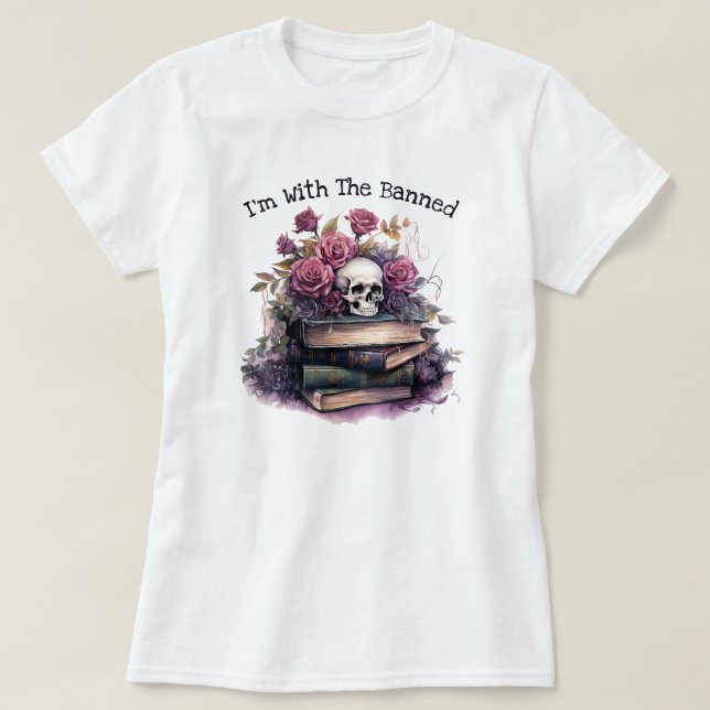 Camiseta Estou Com Os Banidos, Amante De Livros (Frente do Design)