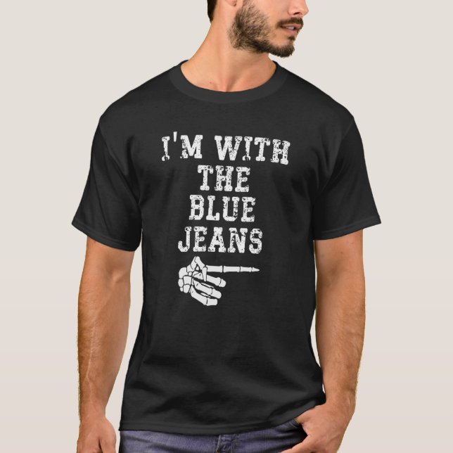 Camiseta Estou com os Jeans Azuis, a combinar Casais Hal (Frente)