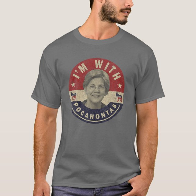 Camiseta Estou com Pocahontas Elizabeth Warren (Frente)