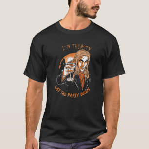Camiseta Estou com sede, que o Festa de Halloween comece a