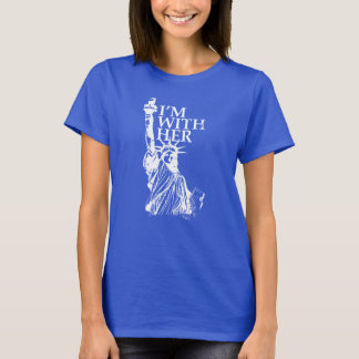 Camiseta Estou com sua estátua de Lady Liberty Patriótica