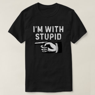 Camiseta Estou Com um Idiota Preto e Branco