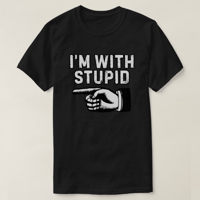 Camiseta Estou Com um Idiota Preto e Branco (Frente do Design)
