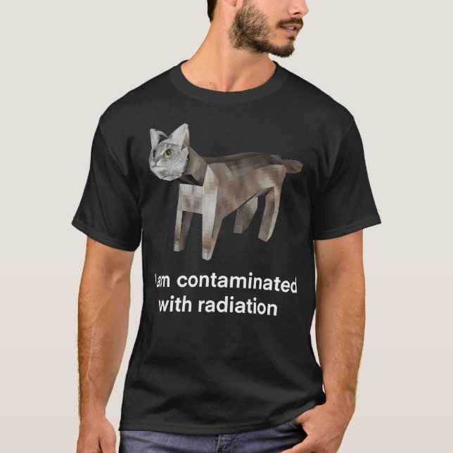 Camiseta Estou Contaminado Com Gato Irônico Engraçado Por R (Frente)