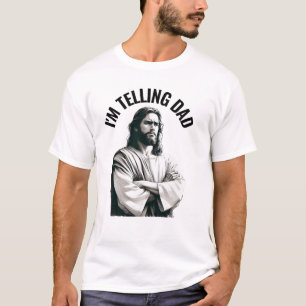 Camiseta Estou Contando ao Papai - Meme Engraçado de Jesus