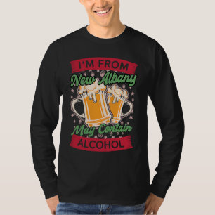 Camiseta Estou de Nova Albany Pode Contém Álcool Indiana Ab