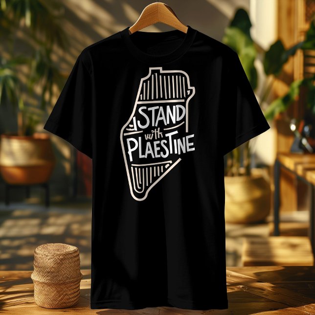 Camiseta estou de pé com a bandeira palestina (Criador carregado)