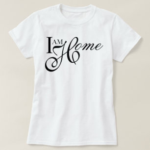 Camiseta "Estou em Casa" estética alegre de afirmação suave