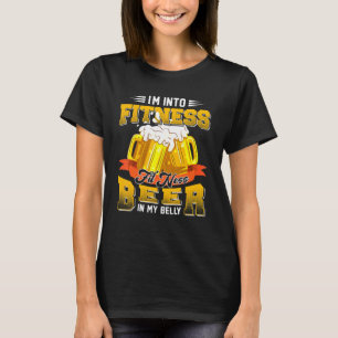 Camiseta Estou Em Forma Cerveja Fitness No Meu Abdômen Trei