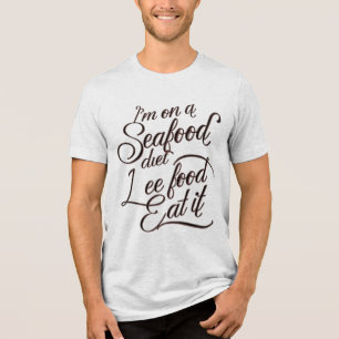 Camiseta Estou em uma dieta de marisco Lee Foot comendo.