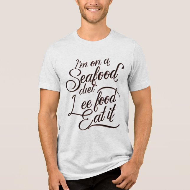 Camiseta Estou em uma dieta de marisco Lee Foot comendo. (Frente)