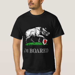 Camiseta Estou Entediado Vintage Desenho de Javali #4C Bran