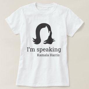 Camiseta Estou falando Kamala Harris preto e branco