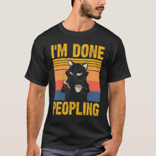 Camiseta Estou farto de conviver Vintage Books Cats And Cof