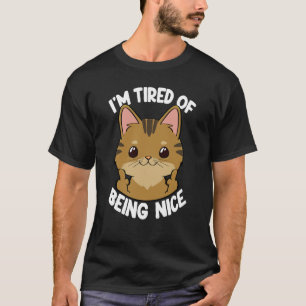 Camiseta Estou Farto De Ser Simpático Mulheres Gato Gato Ga