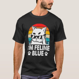 Camiseta Estou Felina Gato Azul Humor de Gatinho Mãe de G