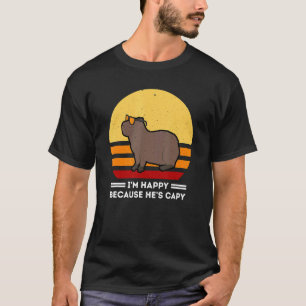 Camiseta Estou feliz porque ele é Capy Vintage Capybara Des