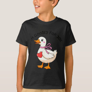 Camiseta Estou Goosey Para Você Coquette Goose do Dia dos N