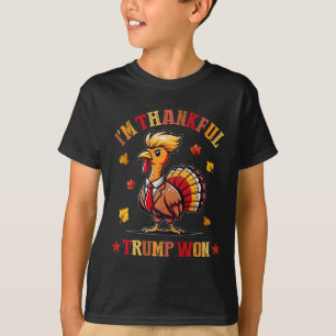 Camiseta Estou grato Trump Won 2024, trouxe o americano de