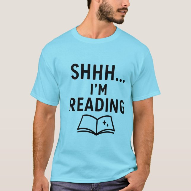 Camiseta Estou lendo - Design do livro silencioso (Frente)