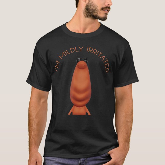 Camiseta Estou Levemente Irritado Marcushe Worm Meme Engraç (Frente)