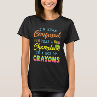 Camiseta Estou Mais Confuso Do Que Um Camaleão Em Uma Caixa