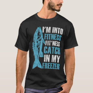 Camiseta Estou na Aptidão Física Engraçado Pescador de Peix