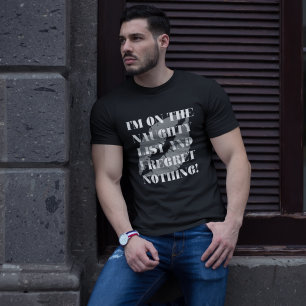 Camiseta Estou na lista travessa e não me arrependo de nada