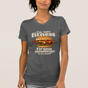 Camiseta Estou na Moda Fitness Hambúrguer com Queijo na Min
