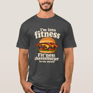 Camiseta Estou na Moda Fitness Hambúrguer com Queijo na Min