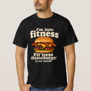 Camiseta Estou na Moda Fitness Hambúrguer com Queijo na Min