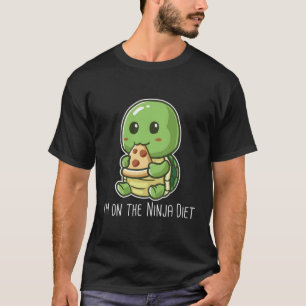 Camiseta Estou Na Ninja Diet Engraçado Turtle Comendo Pizza