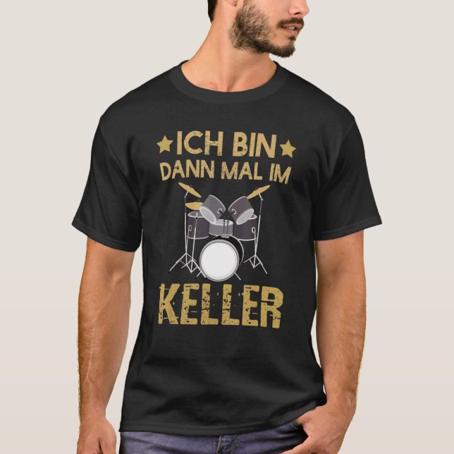Camiseta Estou Na Sala De Baixo Kit De Bateria Drummer (Frente)