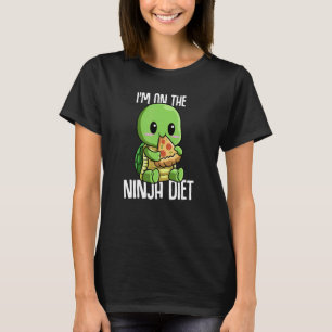 Camiseta Estou no Geek Ninja Diet Turtle Comendo Pizza