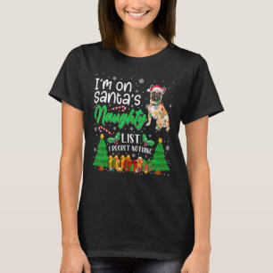 Camiseta Estou no Papai noel Cachorro Francês Malvado Xm