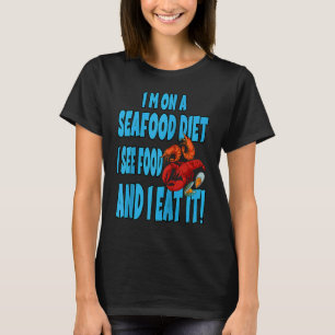 Camiseta Estou numa dieta de frutos do mar Vejo comida e co