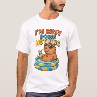 Camiseta Estou Ocupado Fazendo Nada Capivara Engraçada