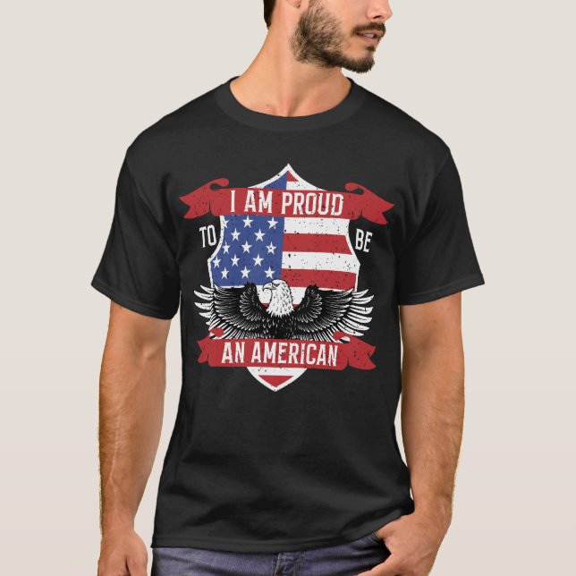 CAMISETA ESTOU ORGULHOSO DE SER UM AMERICANO (Frente)