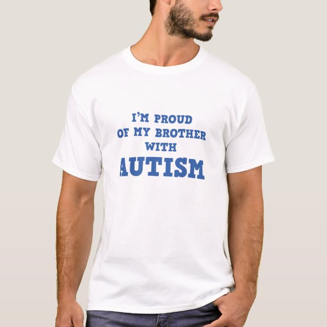 Camiseta Estou orgulhoso do meu irmão com autismo (Frente)