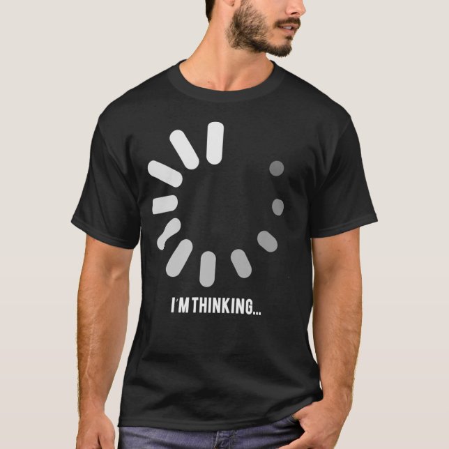 Camiseta Estou pensando em carregar ícone de computador grá (Frente)
