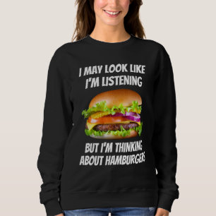 Camiseta Estou pensando em Hambúrgueres Comidas que não e