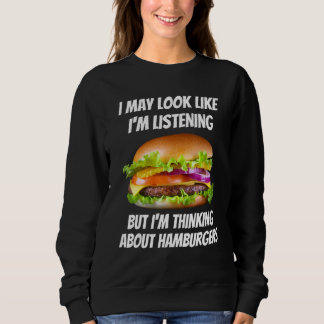 Camiseta Estou pensando em Hambúrgueres Comidas que não e