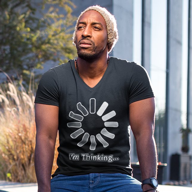 Camiseta "Estou Pensando" Engraçada Diz o estilo de humor m (Criador carregado)