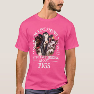 Camiseta Estou pensando no porco Amante de os animais porco