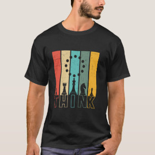 Camiseta Estou Pensando Peças de Xadrez Tabuleiro de Xadrez