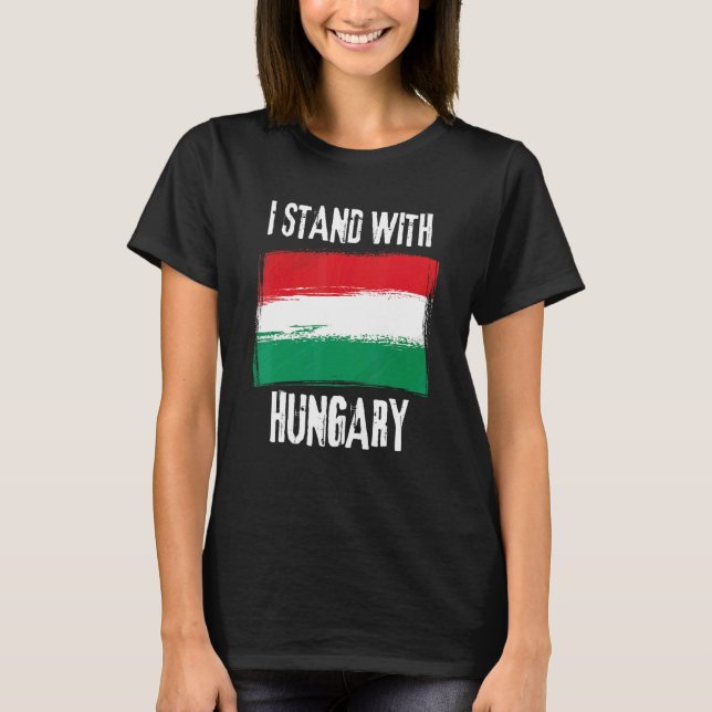 Camiseta Estou Presente Na Bandeira Húngara (Frente)