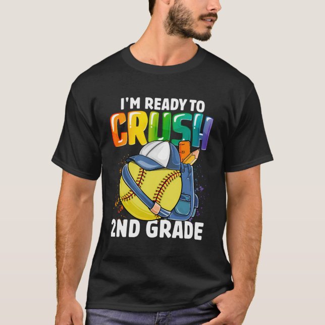 Camiseta Estou Pronta Para Esmagar Os Rapazes De Softball D (Frente)