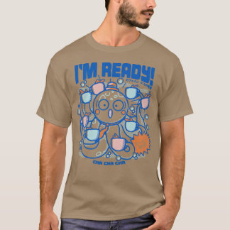 Camiseta Estou Pronto Café Polvo Azul por Tobe Fonseca