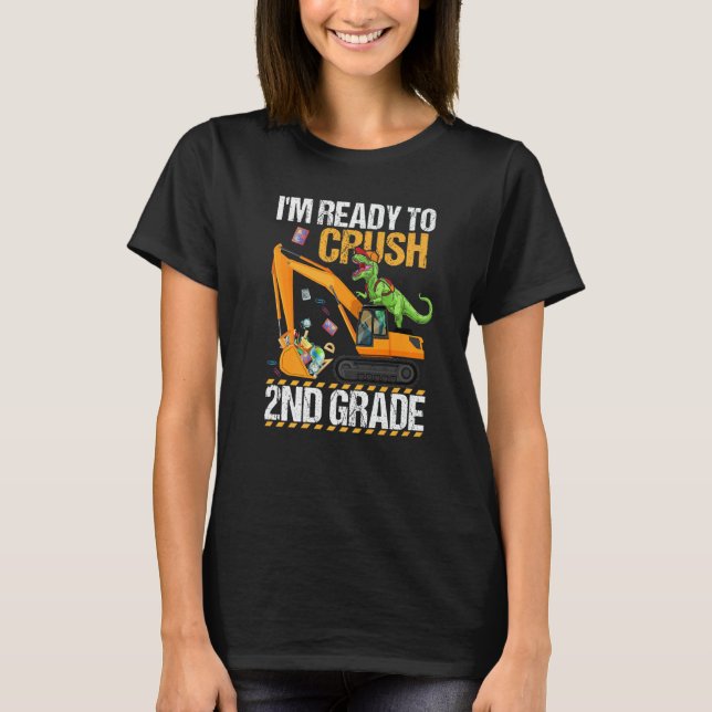 Camiseta Estou Pronto Esmago 2ª Série Construção de Dinossa (Frente)